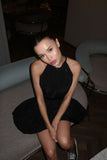Short "Baby Doll" Non-Crease Taffeta Dress BLACK Short "Baby Doll" Non-Crease Taffeta Dress BLACK