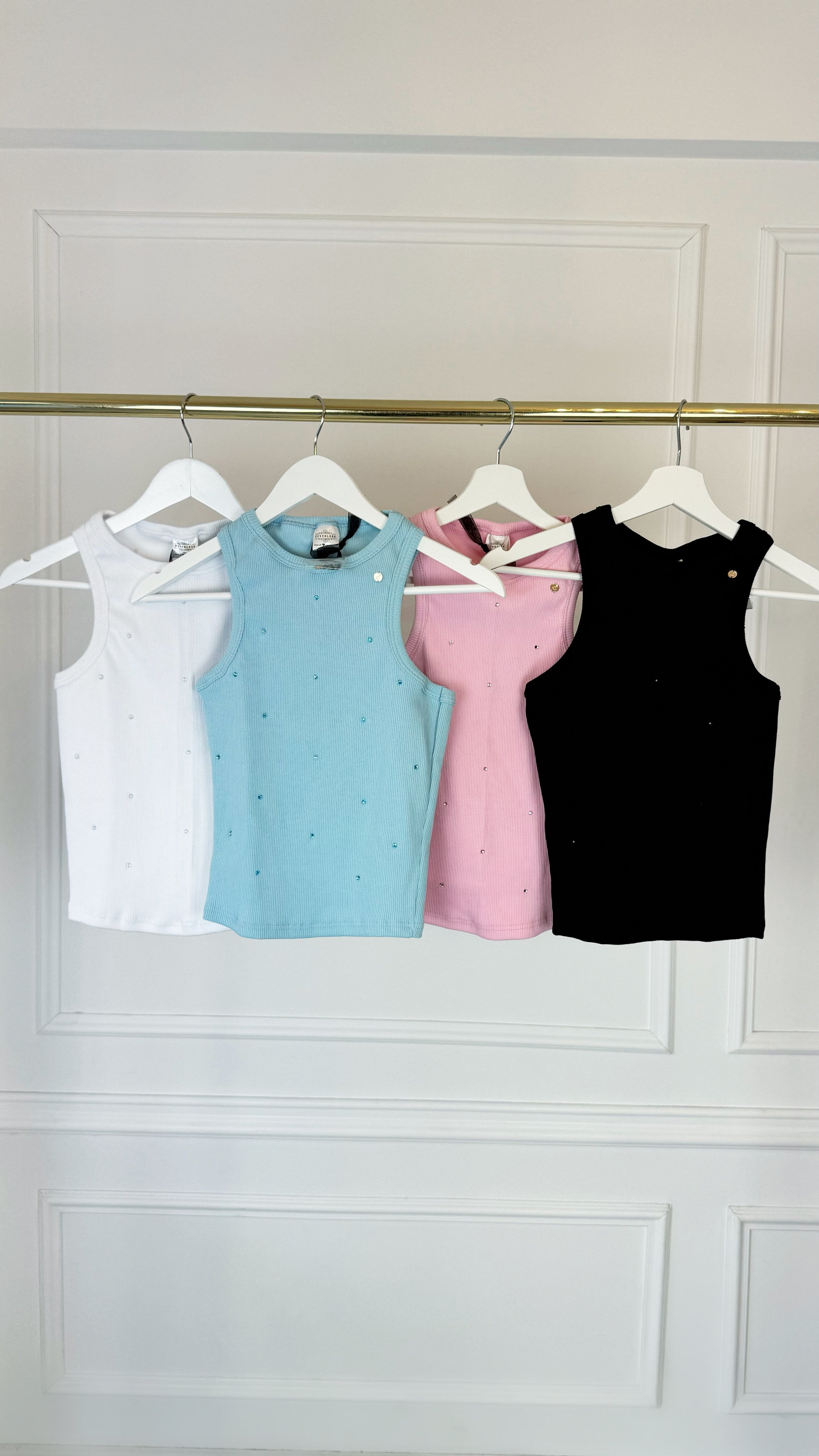 Ribbed TOP with CRYSTALS – BABY BLUE Ribbed TOP with CRYSTALS – BABY BLUE