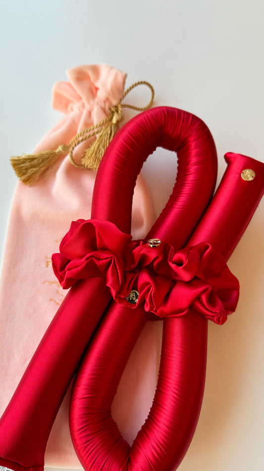 Rizadora XXL BLOWOUT sin Calor, gomas elásticas de Seda Natural ROJA