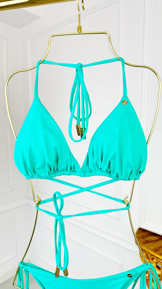 Triangle bathing bra "Tiffany Blue" removable cups