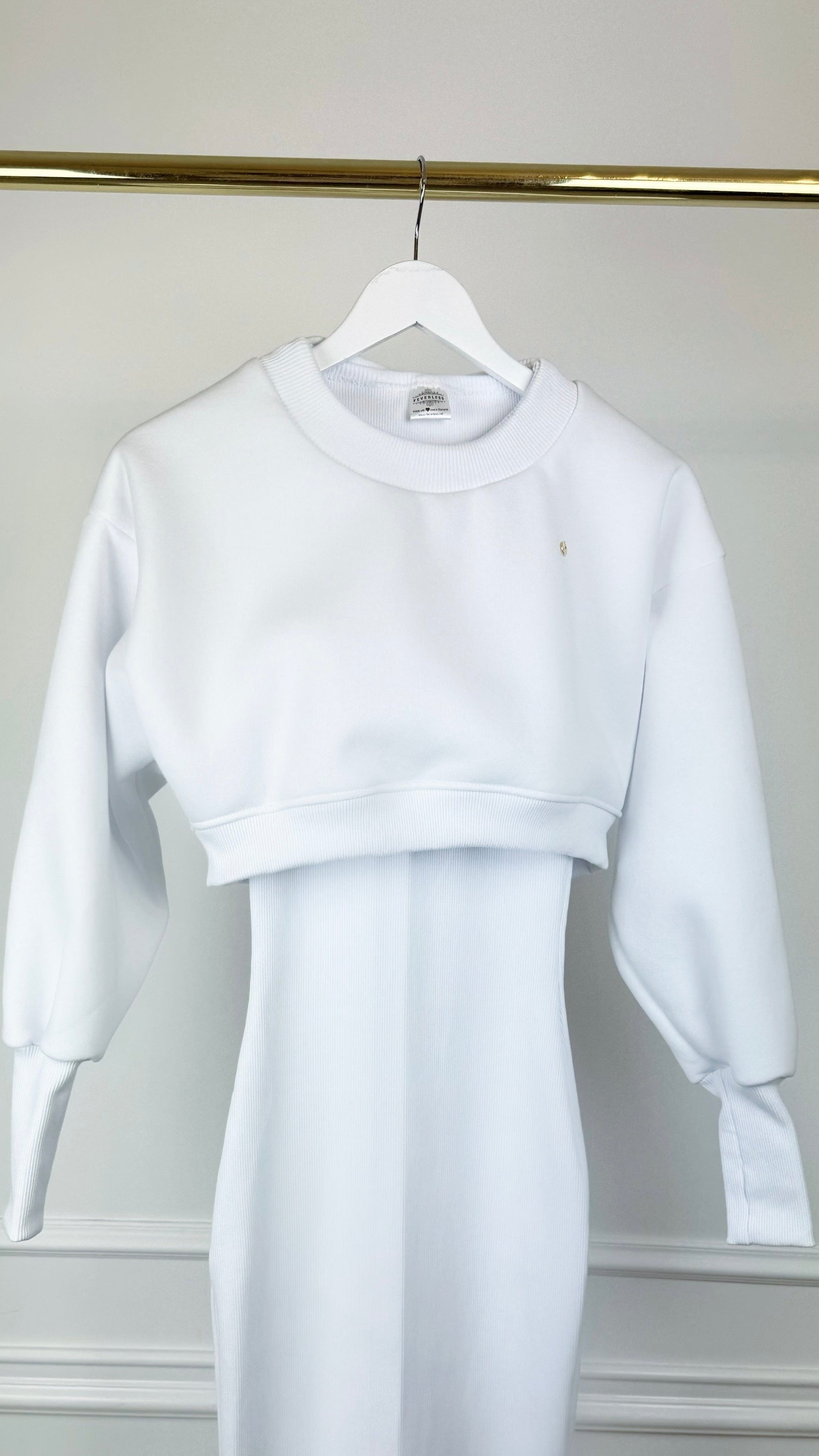 SET 2 Cropped Blouse + Rochie din Rib SCURTĂ - 4 VARIAȚII de CULORI SET 2 Cropped Blouse + Rochie din Rib SCURTĂ - 4 VARIAȚII de CULORI