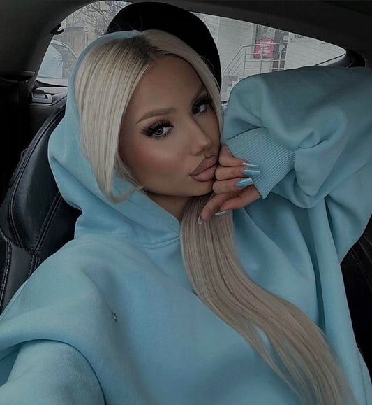 Sudadera Blush con espalda abierta y mangas acampanadas Bebe Azul