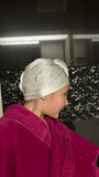 Toalla turbante para el pelo fabricada en Seda Natural + Fibra de Bambú Toalla turbante para el pelo fabricada en Seda Natural + Fibra de Bambú