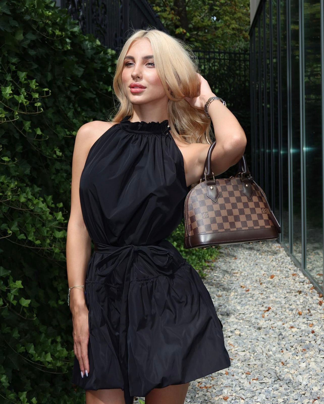 Short "Baby Doll" Non-Crease Taffeta Dress BLACK Short "Baby Doll" Non-Crease Taffeta Dress BLACK