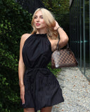 Short "Baby Doll" Non-Crease Taffeta Dress BLACK Short "Baby Doll" Non-Crease Taffeta Dress BLACK
