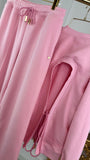 2-Piece Set "Eria 330" Open-Back Blouse + Straight-Leg Cotton Pants BABY PINK 2-Piece Set "Eria 330" Open-Back Blouse + Straight-Leg Cotton Pants BABY PINK