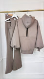 3 PIECE SET "Blush" HOLE BACK SWEATSHIRT + FLARE PANTS + Top - 4 VARIATIONS OF COLORS 3 PIECE SET "Blush" HOLE BACK SWEATSHIRT + FLARE PANTS + Top - 4 VARIATIONS OF COLORS