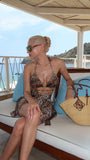 Sutien de baie triunghi Animal Print cupe detașabile Sutien de baie triunghi Animal Print cupe detașabile