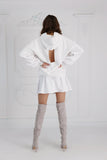 2-Piece Set "Blush" Open-Back Hoodie + "Feather" Pants - White 2-Piece Set "Blush" Open-Back Hoodie + "Feather" Pants - White