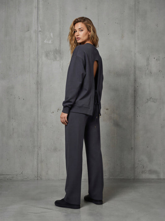 Halenka "Eria 500" s odhalenými zády Tmavě šedá