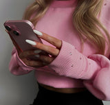 Blouse "BLUSH" WITH CRYSTALS with Satin lining Cropped WHITE Blouse "BLUSH" WITH CRYSTALS with Satin lining Cropped WHITE
