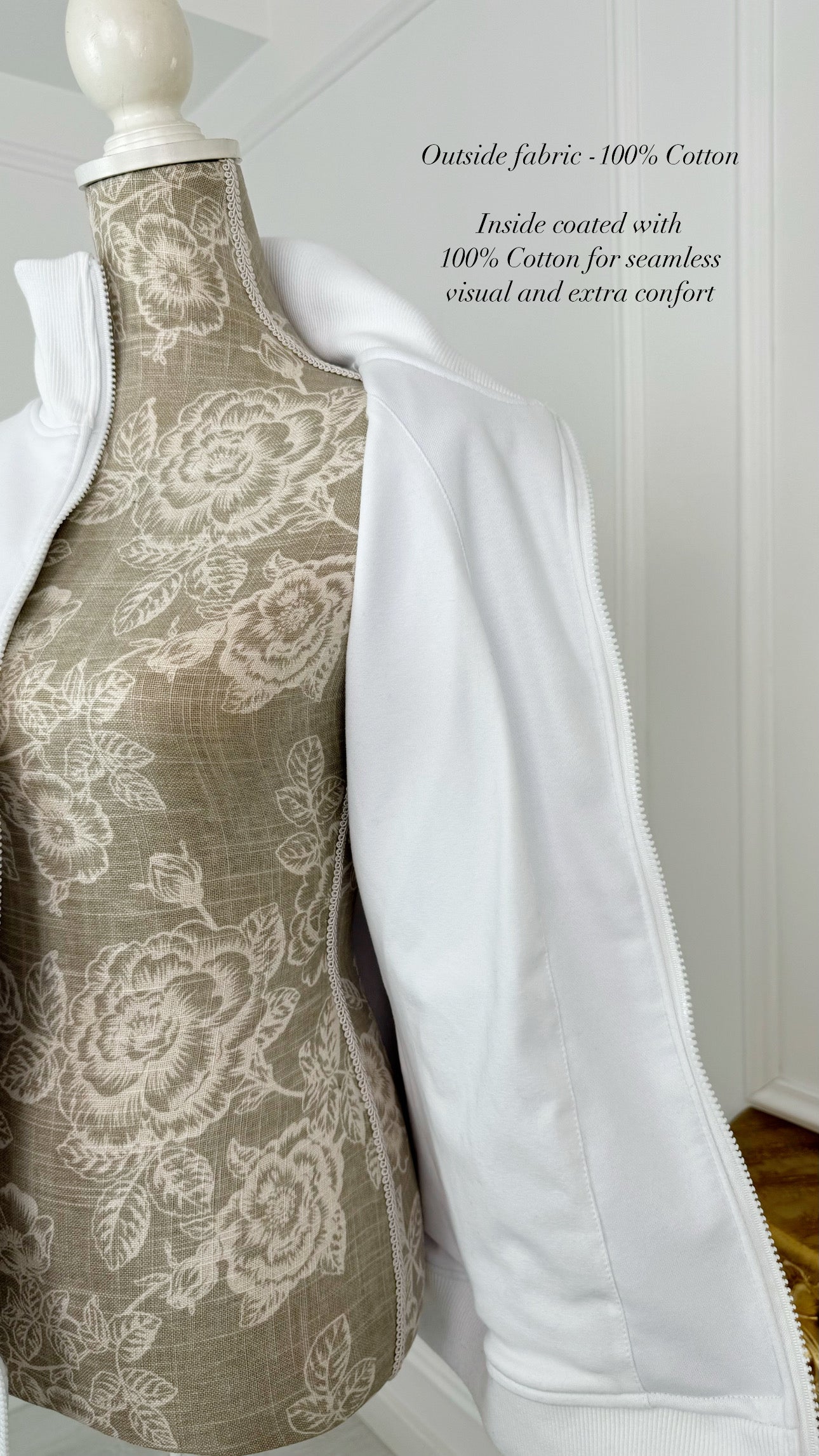 Blusa "Eria 330" con Cremallera BLANCA Blusa "Eria 330" con Cremallera BLANCA