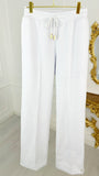 Straight Wide-Leg Long Pants "Blush" WHITE Straight Wide-Leg Long Pants "Blush" WHITE