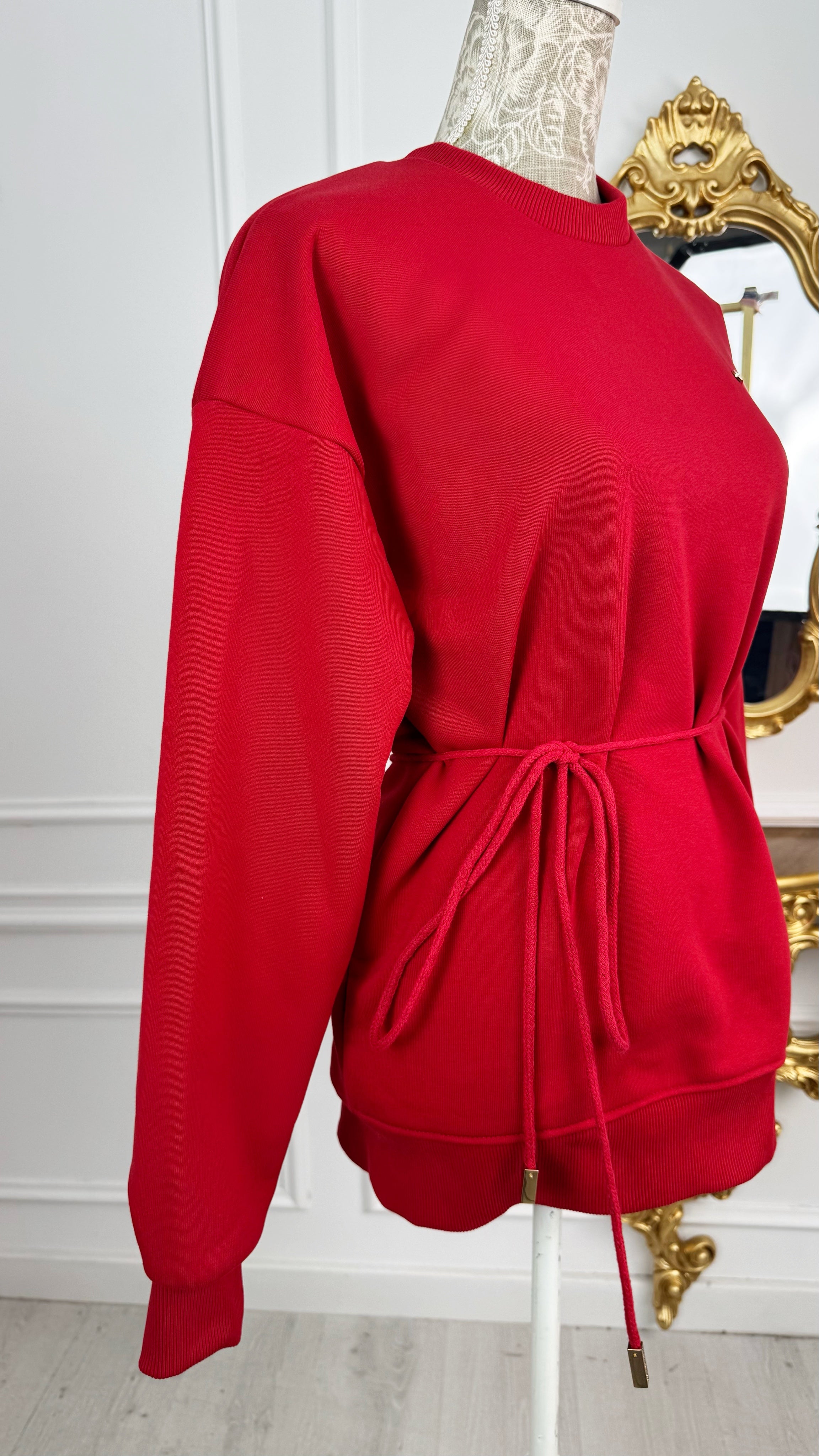 Set 2 Pieces "Eria 500" Backless Top + Straight Cotton Pants Long RED Set 2 Pieces "Eria 500" Backless Top + Straight Cotton Pants Long RED