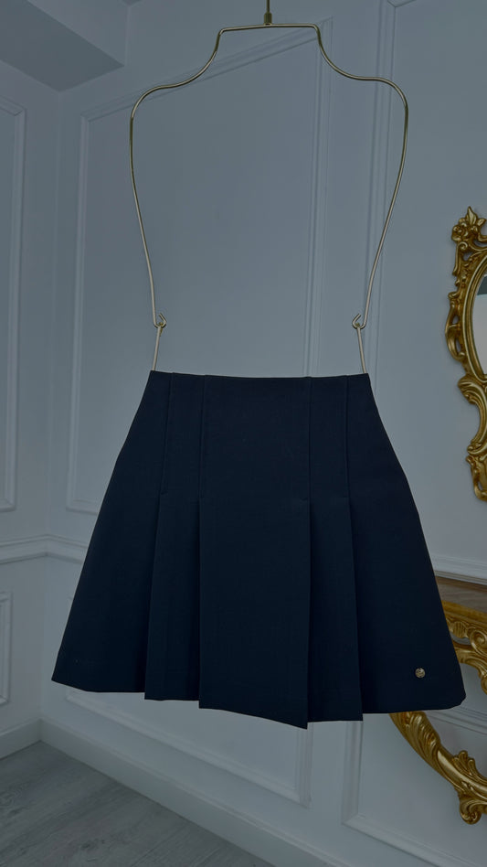 Short Tennis Skirt With Hidden Pants - Black