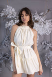 Rochie scurtă " Baby Doll " neșifonabilă din tafta fâșoasă ALB Rochie scurtă " Baby Doll " neșifonabilă din tafta fâșoasă ALB