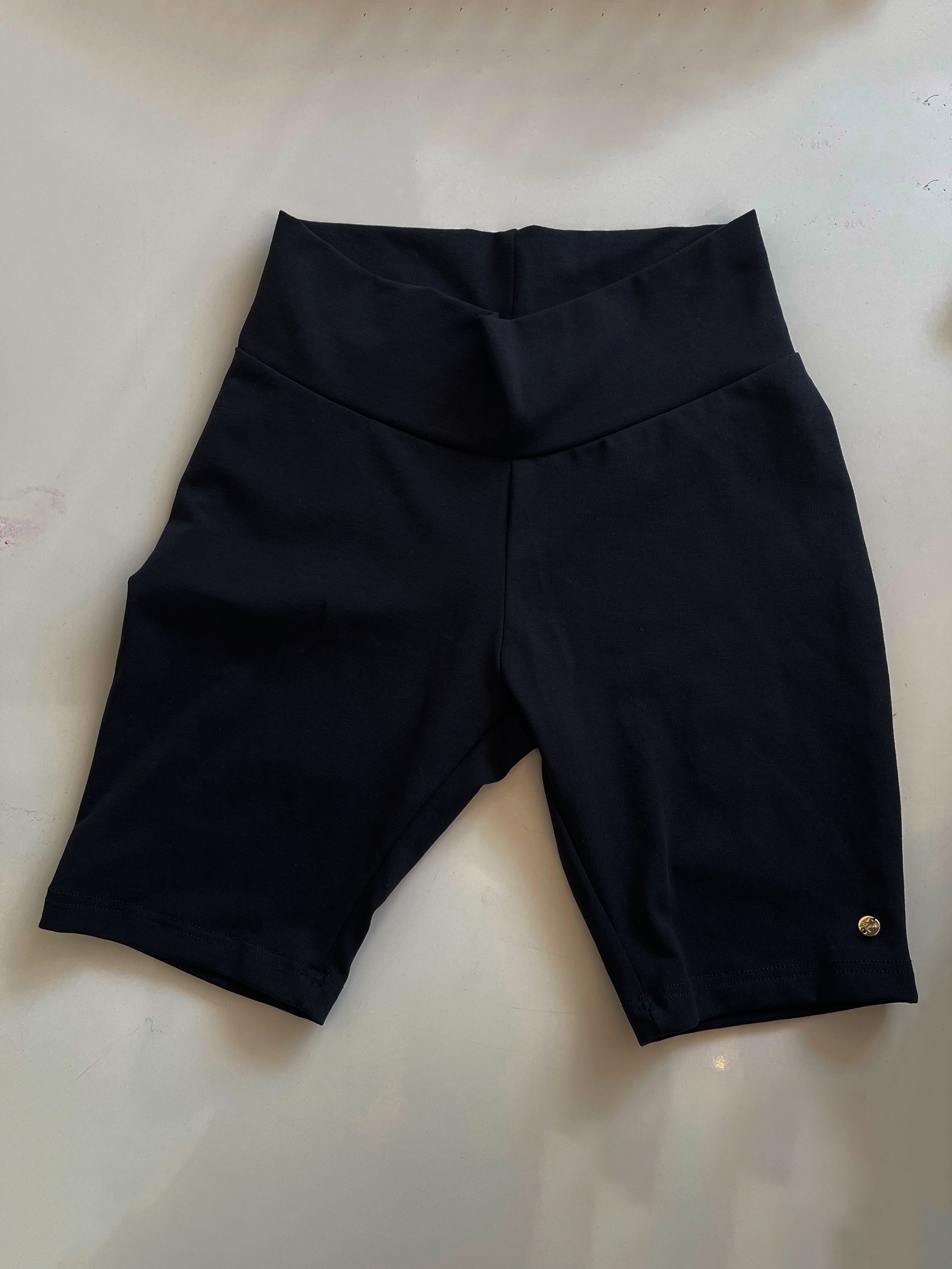 High-Waisted Black Cotton Shorts High-Waisted Black Cotton Shorts