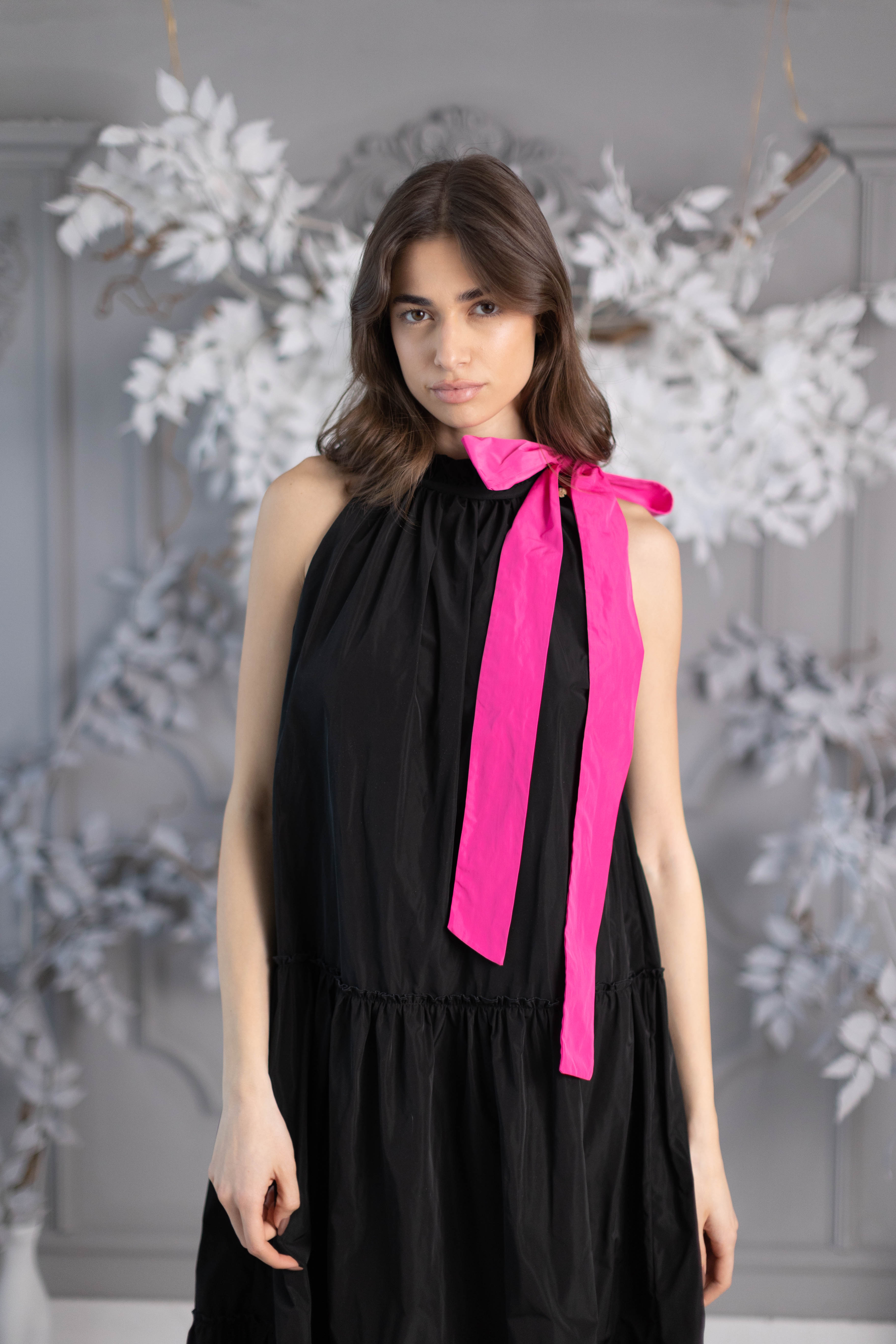 Rochie Lungă " Baby Doll " neșifonabilă din tafta fâșoasă Negru Rochie Lungă " Baby Doll " neșifonabilă din tafta fâșoasă Negru