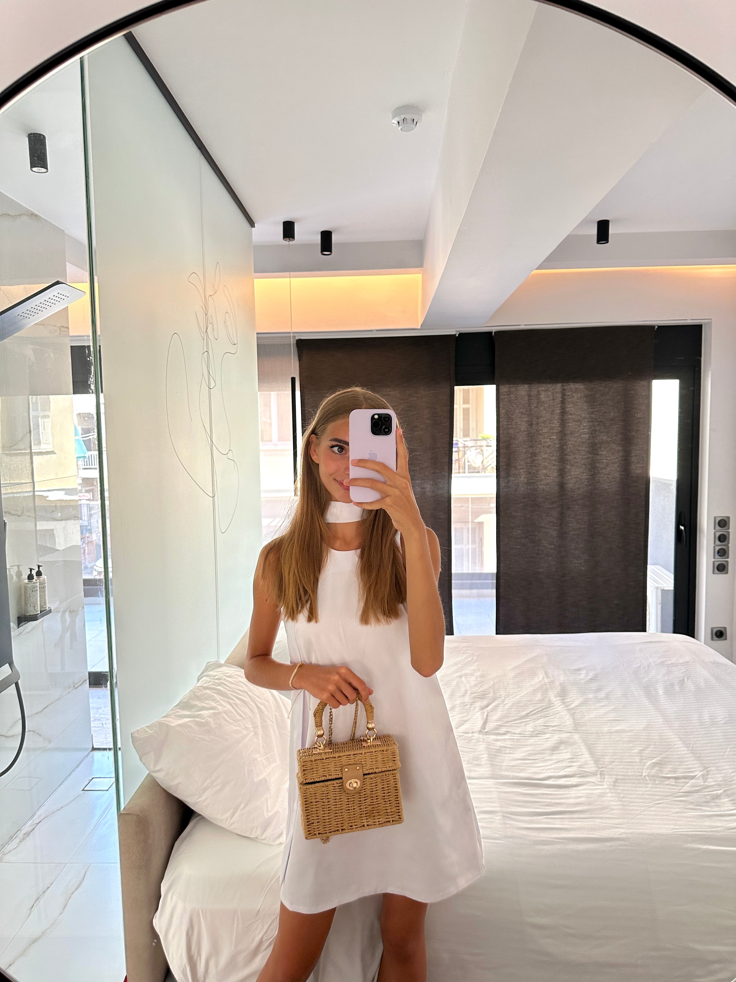 OUTLET Rochie tafta scurtă A line Alb OUTLET Rochie tafta scurtă A line Alb