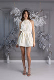 Rochie scurtă " Baby Doll " neșifonabilă din tafta fâșoasă ALB Rochie scurtă " Baby Doll " neșifonabilă din tafta fâșoasă ALB