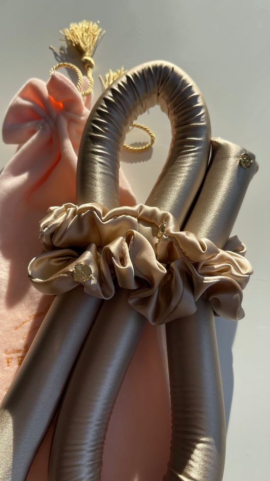 STANDARD Size Silk Heatless Curler with SILK Scrunchies Skin