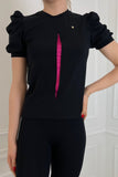 Doll "Split" Short T-shirt with Puffed Sleeves Black Doll "Split" Short T-shirt with Puffed Sleeves Black