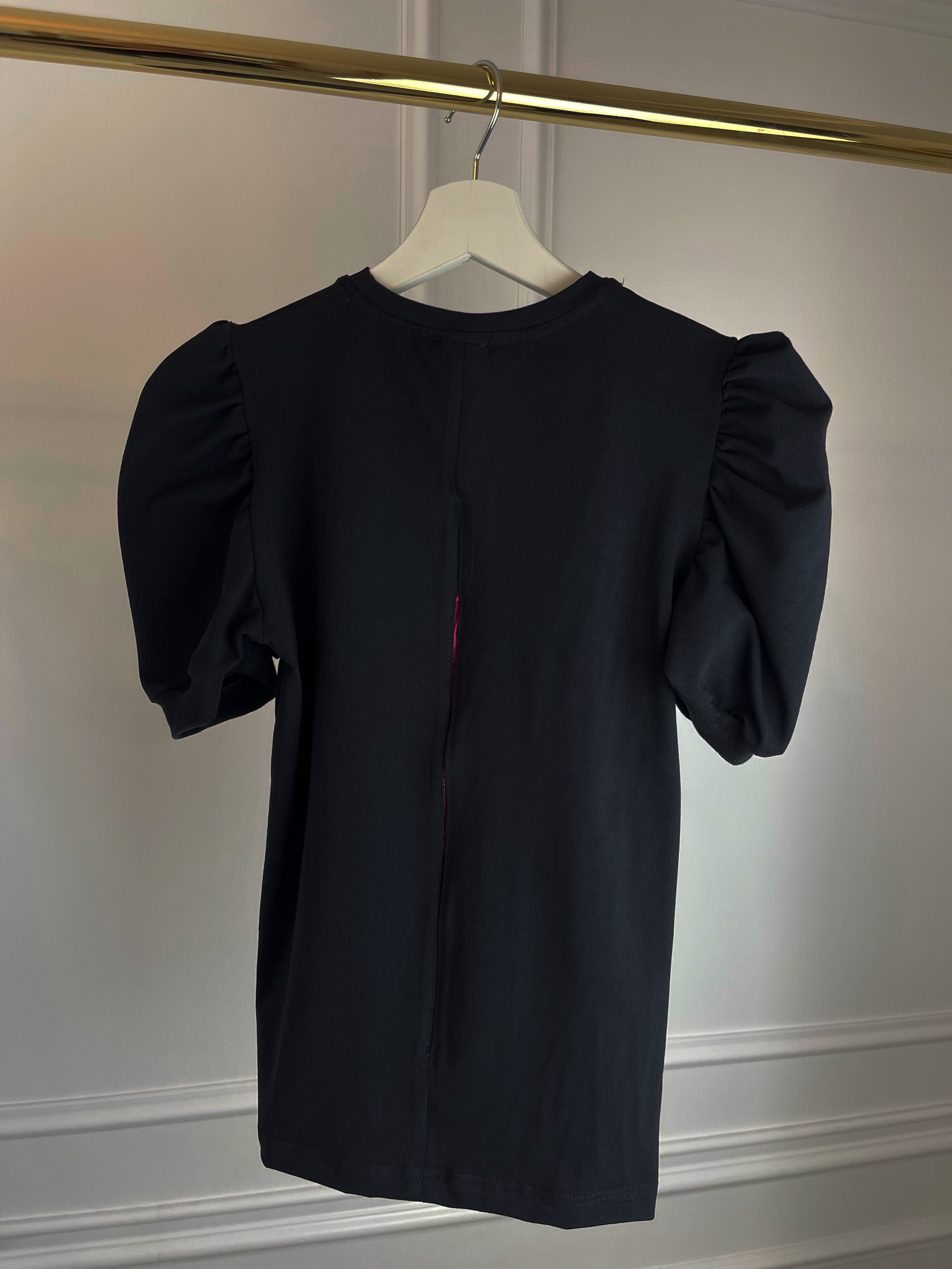 Doll "Split" Short T-shirt with Puffed Sleeves Black Doll "Split" Short T-shirt with Puffed Sleeves Black