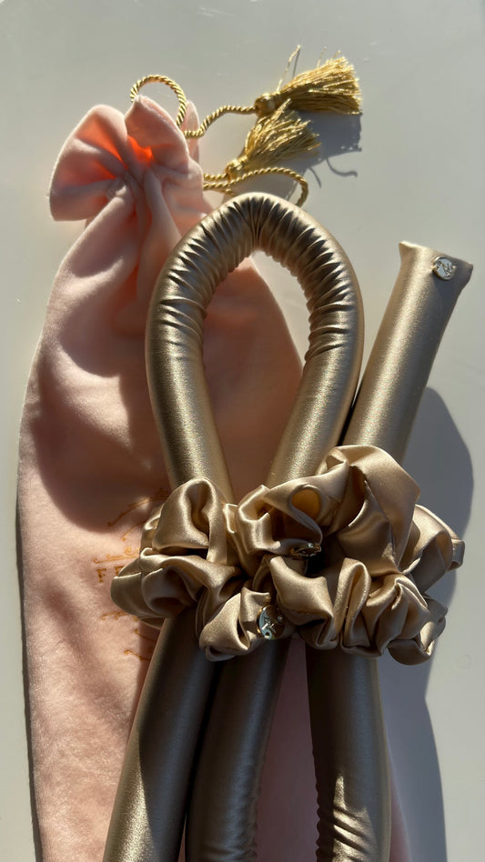 XXS Size Silk Heatless Curler with SILK Scrunchies Skin