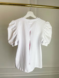 Camiseta Doll Corta "Split" con mangas abullonadas Blanca Camiseta Doll Corta "Split" con mangas abullonadas Blanca