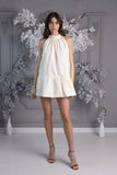 Rochie scurtă " Baby Doll " neșifonabilă din tafta fâșoasă ALB Rochie scurtă " Baby Doll " neșifonabilă din tafta fâșoasă ALB