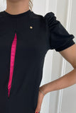 Doll "Split" Short T-shirt with Puffed Sleeves Black Doll "Split" Short T-shirt with Puffed Sleeves Black