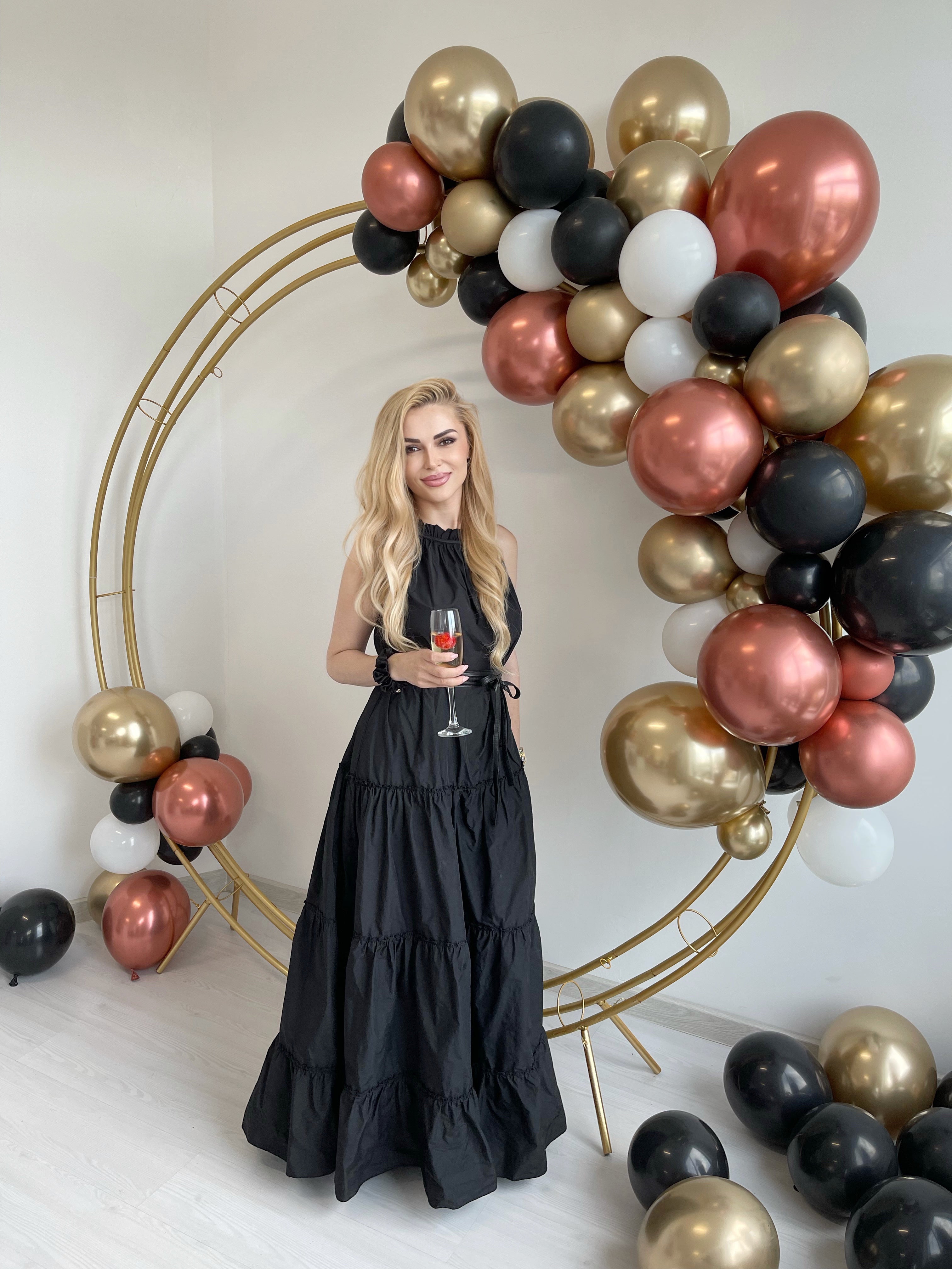 Rochie Lungă " Baby Doll " neșifonabilă din tafta fâșoasă Negru Rochie Lungă " Baby Doll " neșifonabilă din tafta fâșoasă Negru