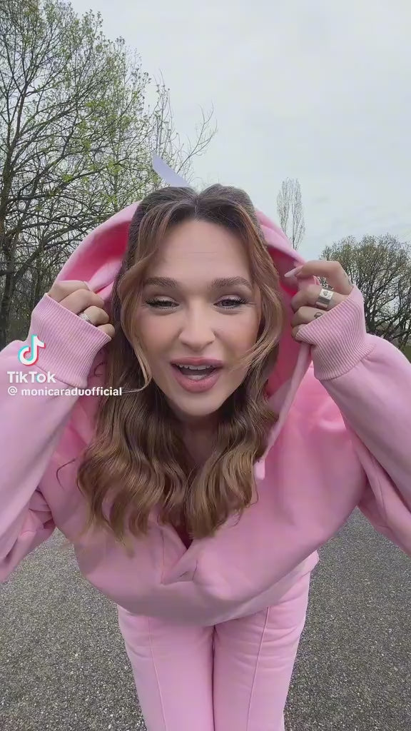 SET Hoodie "Blush SNAP" with snap buttons + Wide-Leg Pants BABY PINK SET Hoodie "Blush SNAP" with snap buttons + Wide-Leg Pants BABY PINK