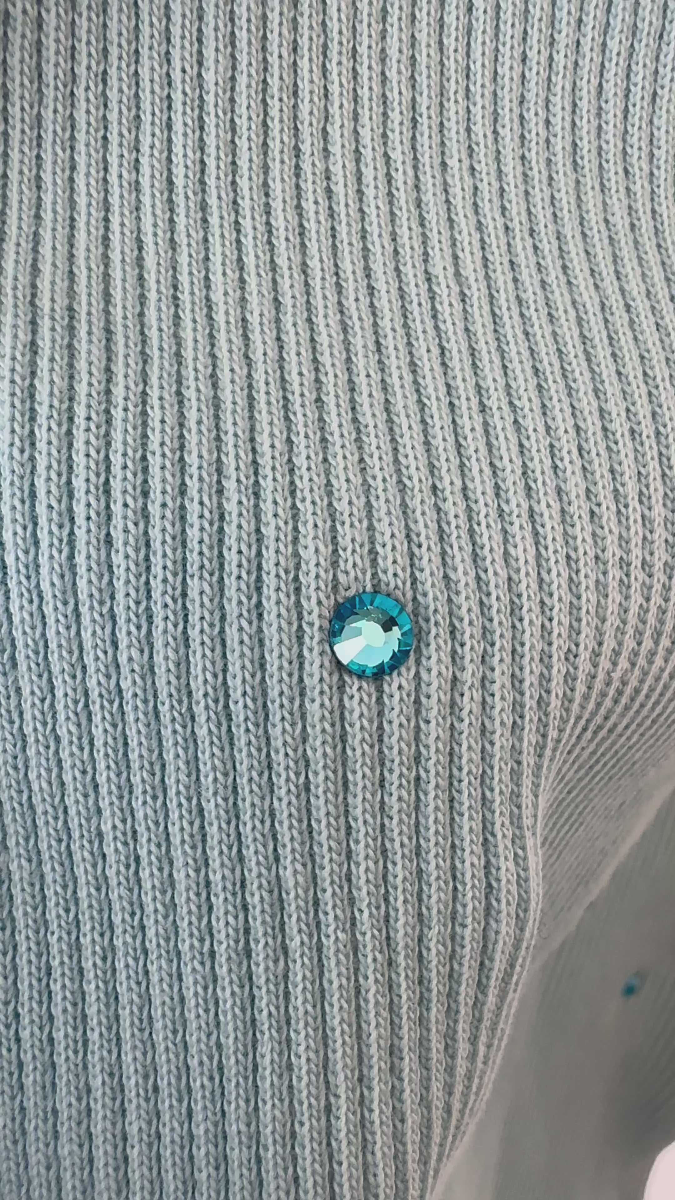 Ribbed TOP with CRYSTALS – BABY BLUE Ribbed TOP with CRYSTALS – BABY BLUE