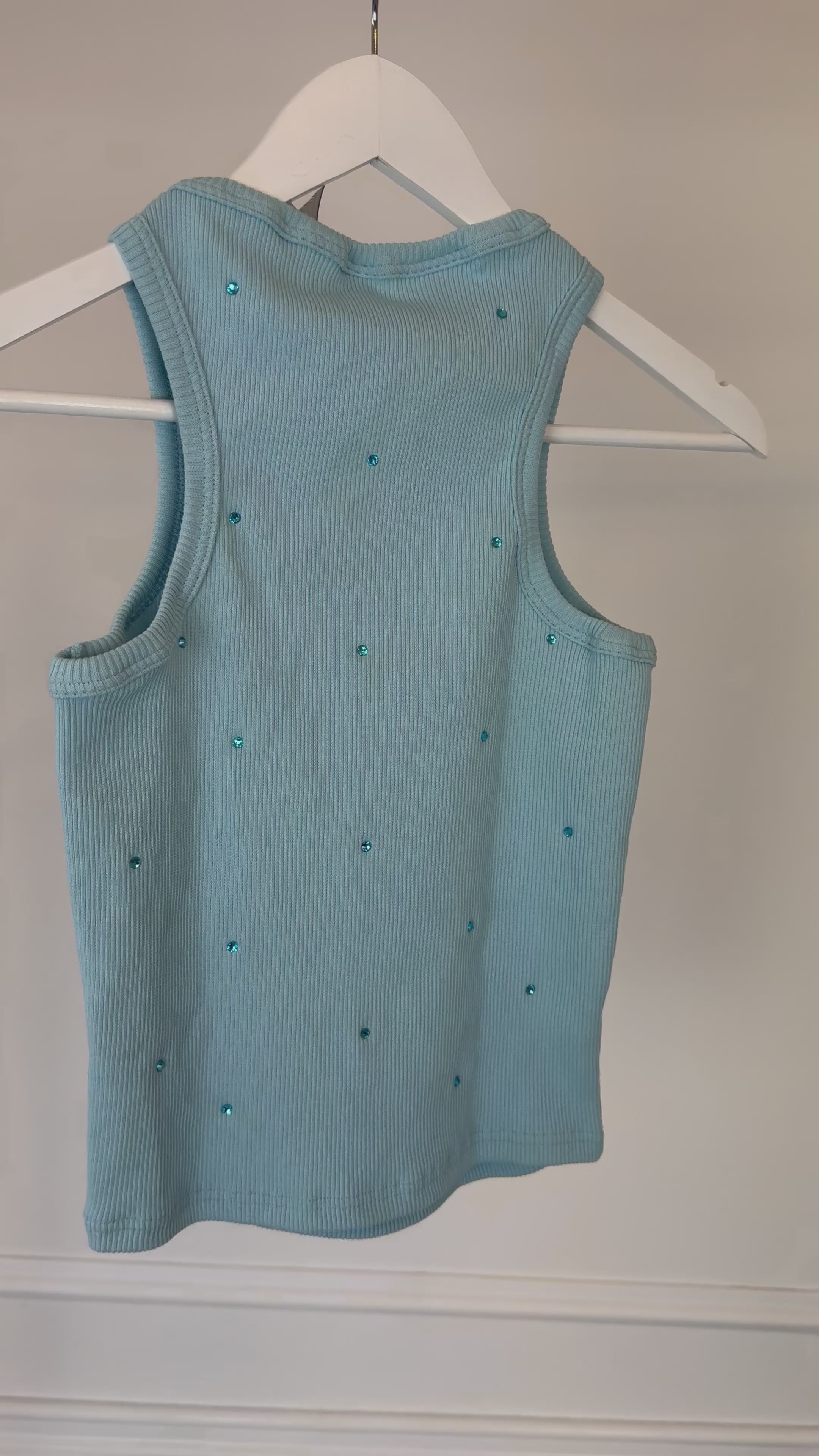 Ribbed TOP with CRYSTALS – BABY BLUE Ribbed TOP with CRYSTALS – BABY BLUE