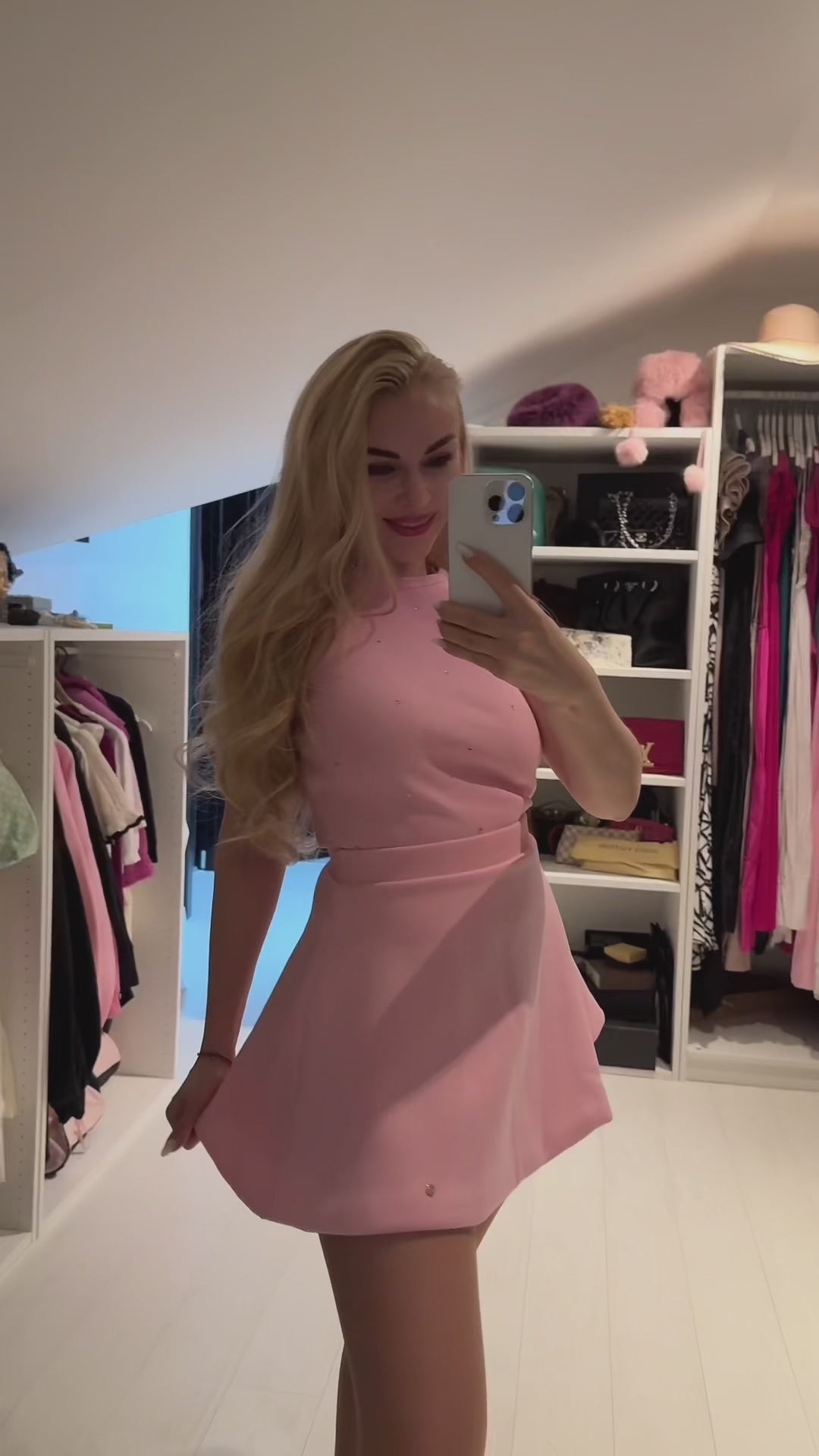 Blouse ERIA 330 with Satin Lining Cropped – BABY PINK Blouse ERIA 330 with Satin Lining Cropped – BABY PINK