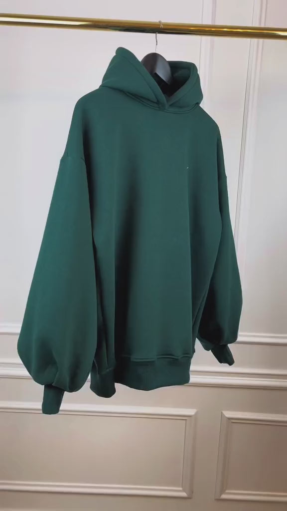 "Blush" Hoodie with Open back and Bell Sleeves, Emerald Green "Blush" Hoodie with Open back and Bell Sleeves, Emerald Green