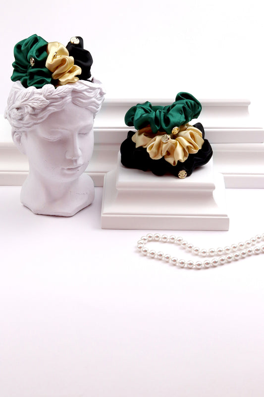 3 Mulberry Natural Silk Medium Scrunchies