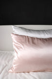 SET of 2 FeverLess Embroidered Pillowcases, made of Natural Mulberry Silk with Light Pink Zipper SET of 2 FeverLess Embroidered Pillowcases, made of Natural Mulberry Silk with Light Pink Zipper