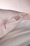 SET of 2 FeverLess Embroidered Pillowcases, made of Natural Mulberry Silk with Light Pink Zipper SET of 2 FeverLess Embroidered Pillowcases, made of Natural Mulberry Silk with Light Pink Zipper