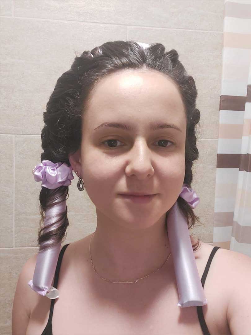 Ondulator fără Căldură cu elastice din Mătase Naturală Negru Ondulator fără Căldură cu elastice din Mătase Naturală Negru