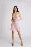 Satin Wave Powder Pink Dress Satin Wave Powder Pink Dress