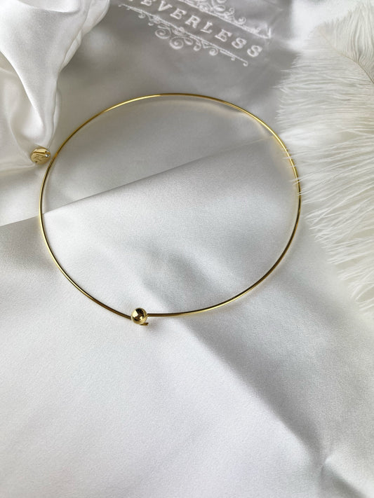 Chocker Auriu Fix la baza gâtului by Shirley Navone placat cu aur galben