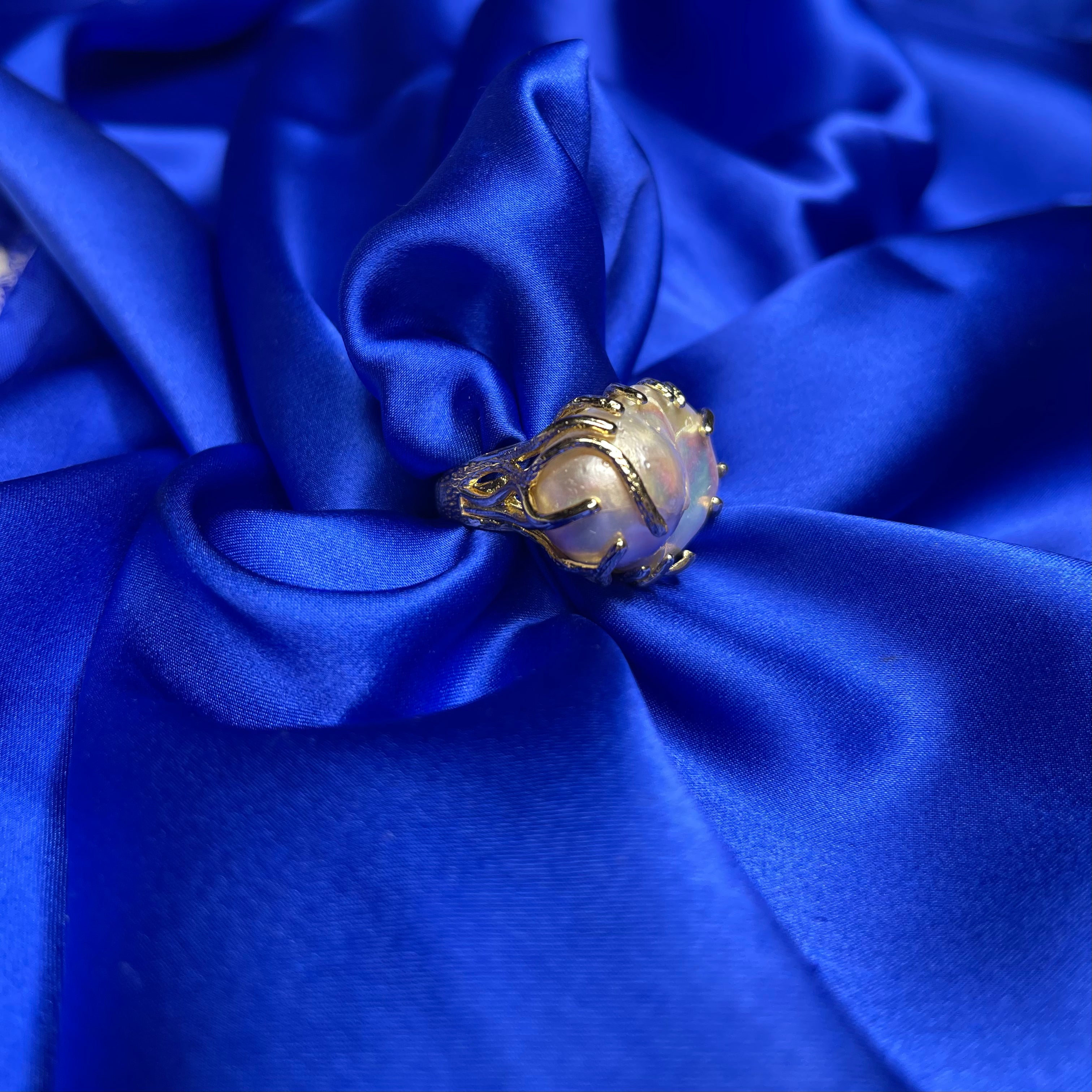 Inel Ajustabil cu Perlă Naturală Baroque by Shirley Navone Inel Ajustabil cu Perlă Naturală Baroque by Shirley Navone