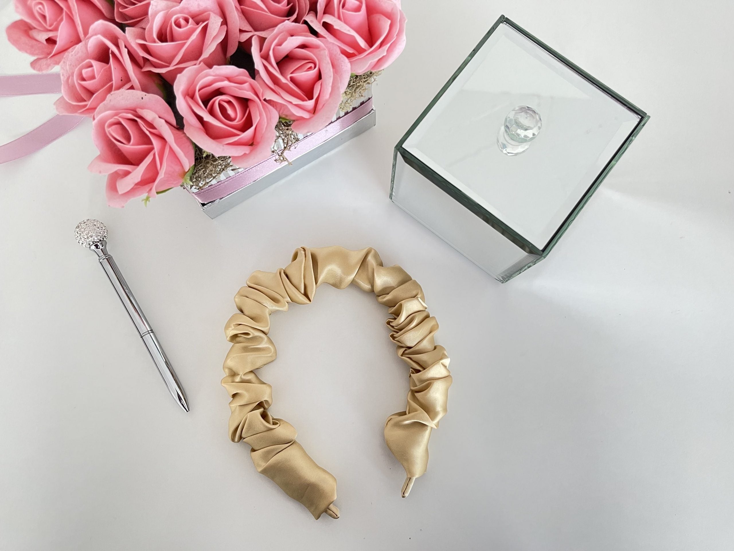Natural Silk Headband 3.5 cm Natural Silk Headband 3.5 cm