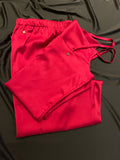 Set Satin Wave - Red Long Pants with Top Set Satin Wave - Red Long Pants with Top