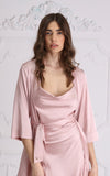 Bata Satin Wave Longitud MEDIA Rosa Polvo Bata Satin Wave Longitud MEDIA Rosa Polvo