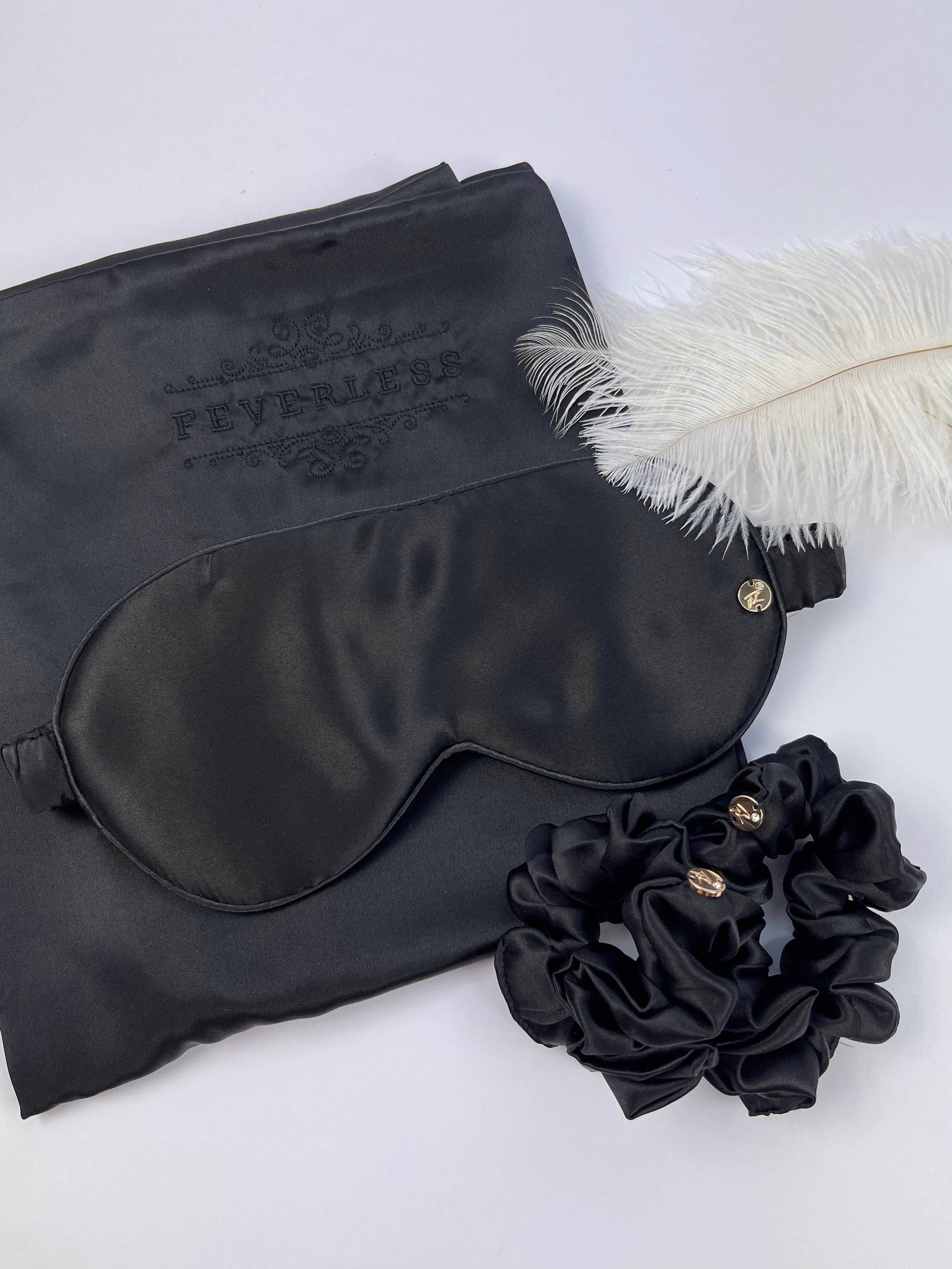 Set Funda Almohada + Mascarilla + 2 x elásticos Negro Set Funda Almohada + Mascarilla + 2 x elásticos Negro