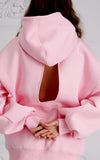 Hanorac " Blush " cu spatele gol și mâneci clopot BABY PINK Hanorac " Blush " cu spatele gol și mâneci clopot BABY PINK
