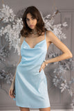Rochie Satin Wave Baby Blue Rochie Satin Wave Baby Blue